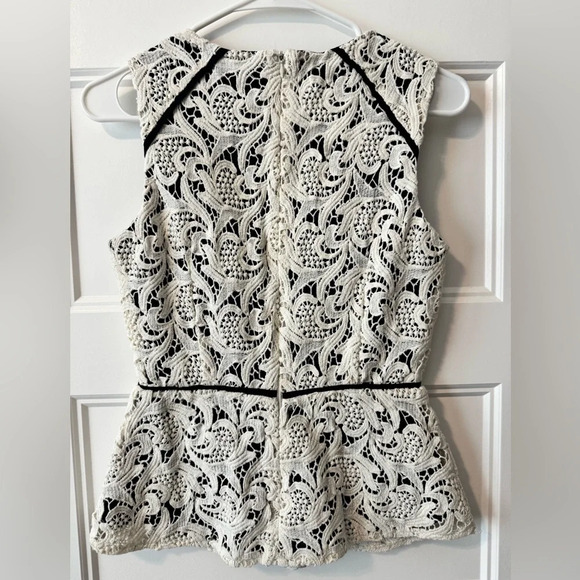 Maeve Anthropologie Ivory Black Lace
Peplum Top Size 2 - Picture 2 of 8
